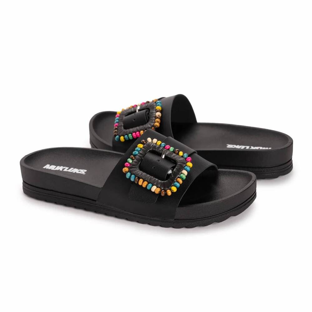 NEW MUK LUKS women's grand colette sandal in black